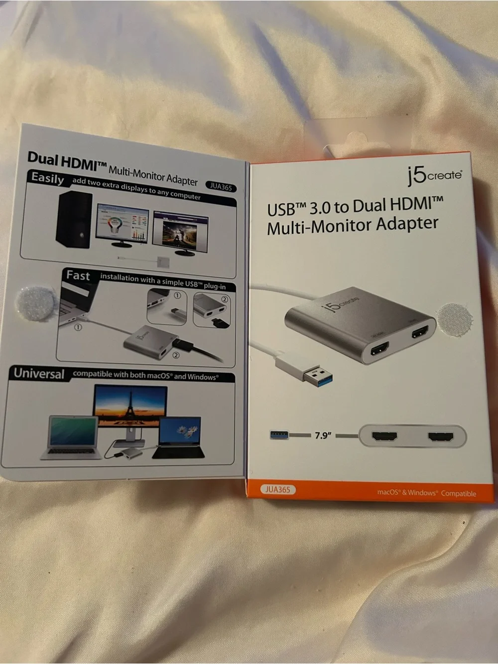 USB 3.0 to Dual HDMI Adapter — Silver Multi-Monitor Solution